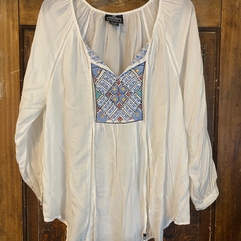 Angie white embroidered top